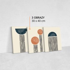 Obrazy Na Płótnie Set Abstrakcja Figury Geometryczne Styl Boho 90x40cm - Miniaturka zdjęcia nr 10