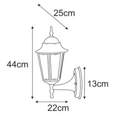 Kinkiet K-5006A UP LOZANA 22x44x25 cm do ogrodu czarny - Miniaturka zdjęcia nr 6