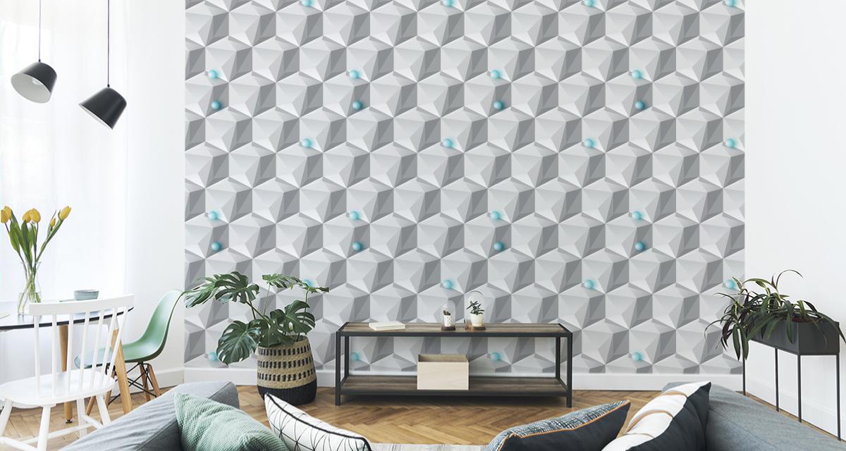 Tapeta Do Biura GEOMETRYCZNY Wzór Kule Efekt 3D  nr. 6