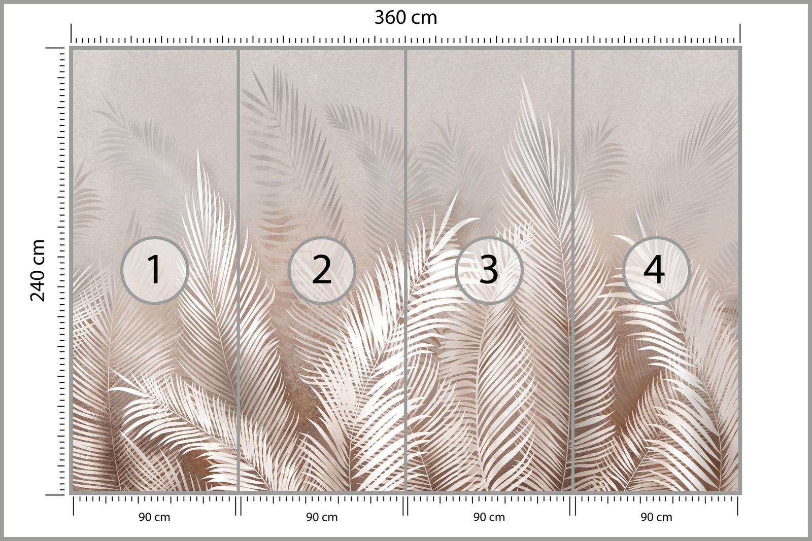 Fototapeta Liście PALMOWE Rośliny Natura 360x240  Dekoracja do Salonu z Modnym Efektem 3D nr. 2