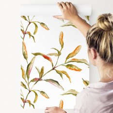 Tapeta Do Jadalni LIŚCIE Akwarela Liście Rośliny - Miniaturka zdjęcia nr 7