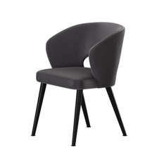 Krzesło DELUXE KR-8 53x49x83 cm welurowe do jadalni ciemnoszary - Miniaturka zdjęcia nr 1