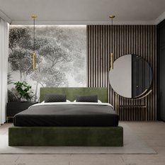 Łóżko tapicerowane do sypialni basic 120x200x88 cm podwójne z pojemnikiem khaki - Miniaturka zdjęcia nr 4