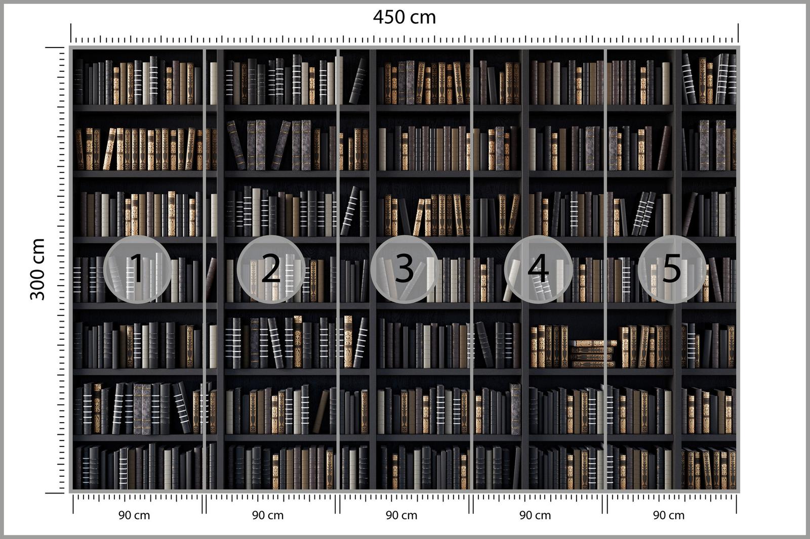 Fototapeta Do Biura BIBLIOTECZKA Styl Vintage Książki Efekt 3D nr. 2