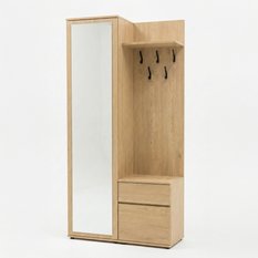 Garderoba do przedpokoju DUO 180x95x35 cm z lustrem wieszakami szafka na buty dąb cremona - Miniaturka zdjęcia nr 2