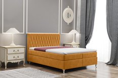 Łóżko KATE 120x200 cm z funkcją przechowywania do sypialni żółte