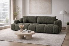 Kanapa z funkcją spania Mediolan 250x112x90 cm LOOP rozkładana trzyosobowa zieleń - Miniaturka zdjęcia nr 1