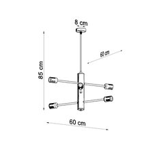 Żyrandol DUOMO 6 85x60x60 cm industrialny loftowy lampa sufitowa żarówki E27 czarny - Miniaturka zdjęcia nr 4
