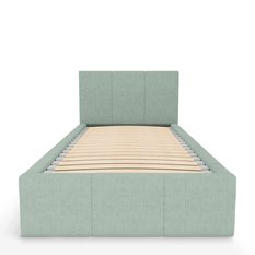 Łóżko Pojedyncze 90x200cm łóżko tapicerowane z pojemnikiem miętowe do sypialni wezgłowie 120 cm  - Miniaturka zdjęcia nr 7