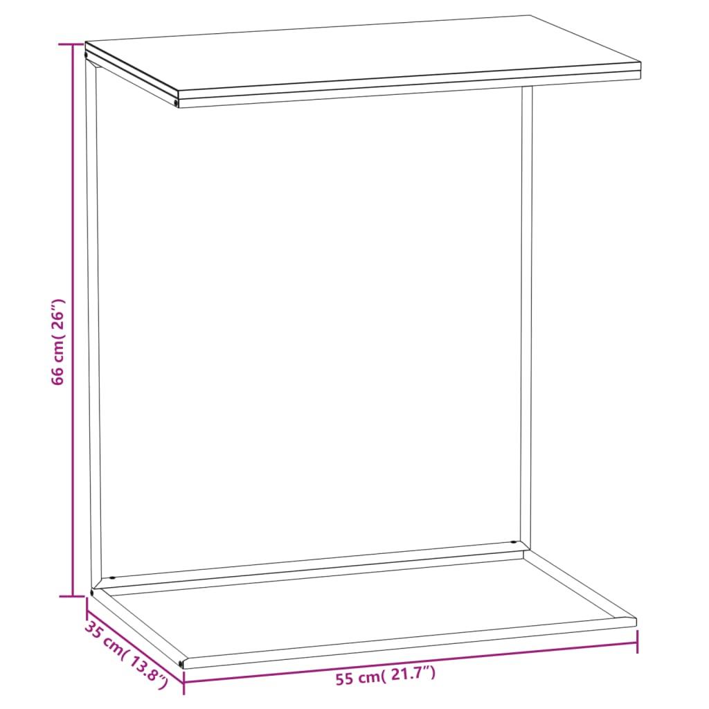 Stolik kawowy 55x35x66 cm boczny na metalowej ramie biały do salonu nr. 6