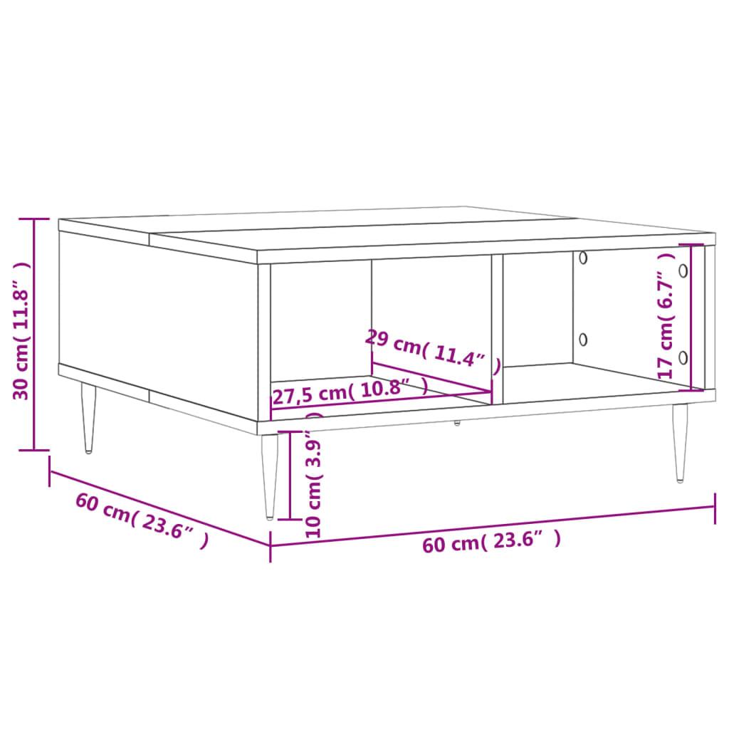 Stolik kawowy 60x60x30 cm z przestronnymi półkami szarość betonu do salonu nr. 8