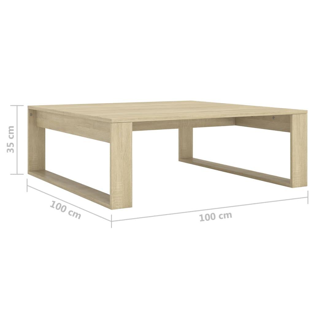 Stolik kawowy 100x100x35 cm stabilny dąb sonoma do salonu nr. 7