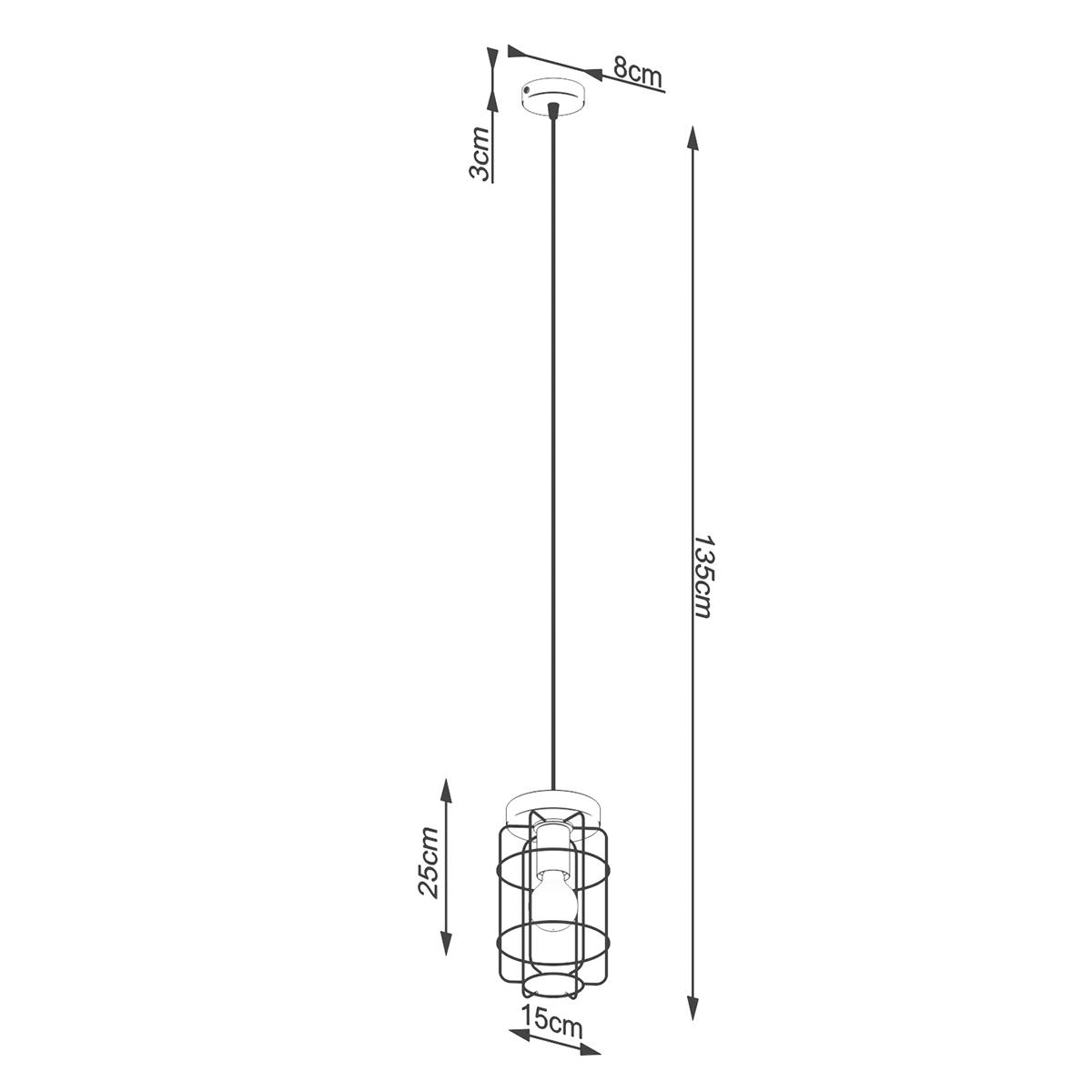 Lampa wisząca GOTTO 1 135x15x15cm nowoczesna E27 do salonu nr. 5