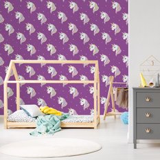 Tapeta dla dzieci – Jednorożce na tle gwiazdek  - Miniaturka zdjęcia nr 4