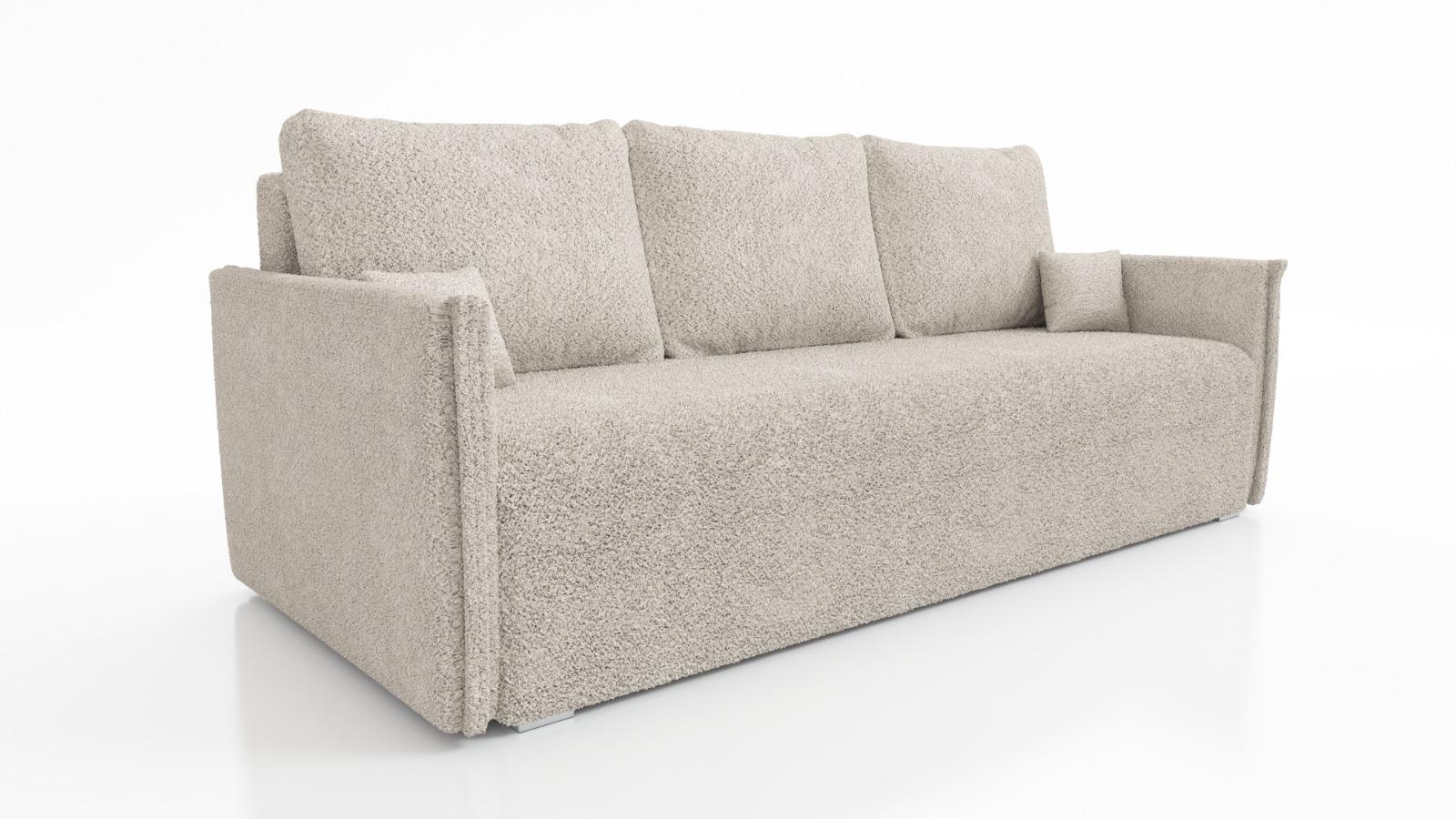 Kanapa Bianca 90x207x93 cm z funkcją spania do sypialni rozkładana lambi beżowa