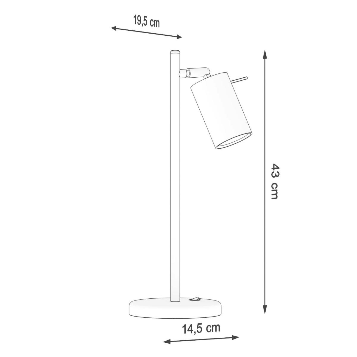 Lampa biurkowa RING 43x19.5x14.5 cm nowoczesna lampka na biurko GU10 czarna do biura pokoju nr. 4