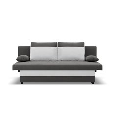 Kanapa 3-osobowa NOLA 191x92x91 cm wygodna sofa rozkładana z pojemnikiem do pokoju do salonu szara biała - Miniaturka zdjęcia nr 2