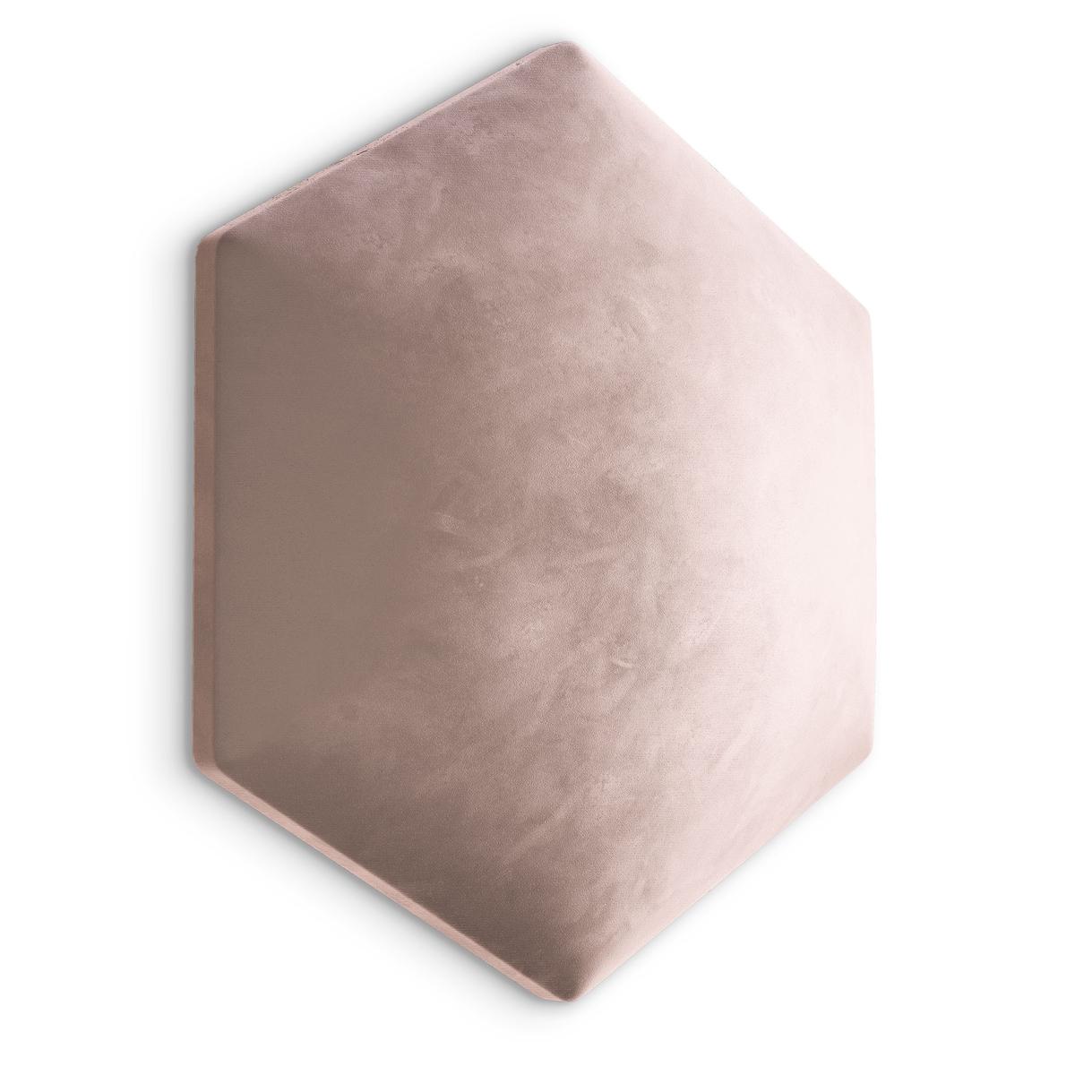 Panele tapicerowane 26x30 hexagon magic velvet pudrowy róż