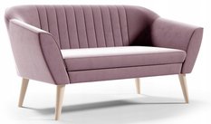 Sofa KAYA 140x74x75 cm dwuosobowa w stylu skandynawskim różowa do salonu - Miniaturka zdjęcia nr 1