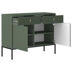 Komoda Maggiore 104 cm do sypialni garderoby smoke green czarny złoty - Miniaturka zdjęcia nr 4