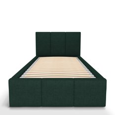 Łóżko Pojedyncze 90x200cm łóżko tapicerowane z pojemnikiem butelkowa zieleń do sypialni wezgłowie 120 cm - Miniaturka zdjęcia nr 7