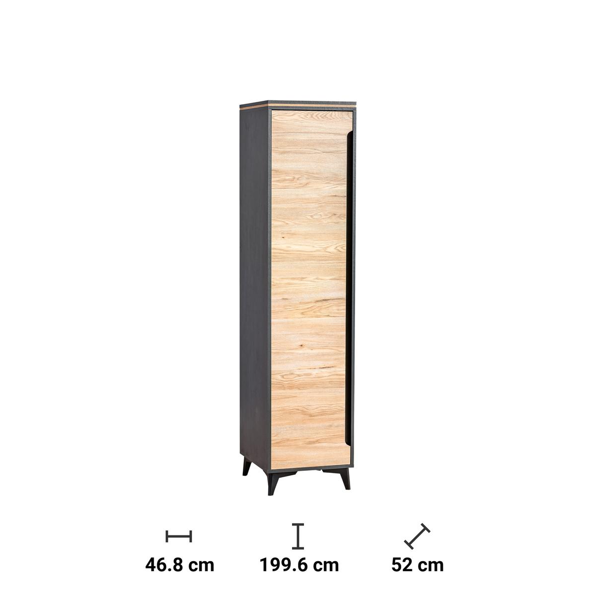 Szafa 46,8x52x199,6 cm  Gappa  jednodrzwiowa fresco jesion górski do sypialni i pokoju nr. 2