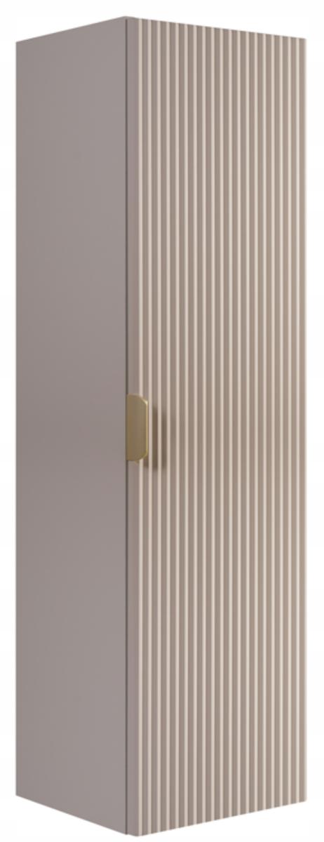 Słupek łazienkowy WILLY 120x33x33 cm regał wiszący ryflowane fronty kaszmir złote uchwyty