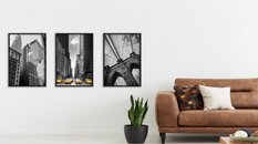 ZESTAW 3x Plakat W Ramie NEW YORK Wieżowce Architektura Efekt 3D 60x80cm - Miniaturka zdjęcia nr 4