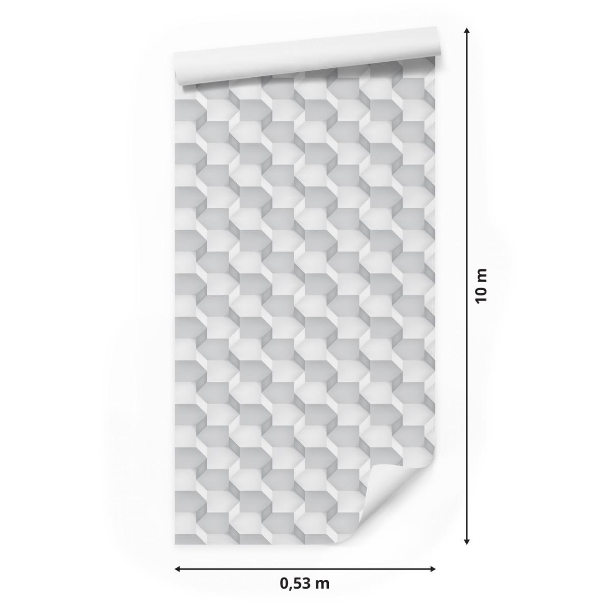 Tapeta Do Salonu Wzór GEOMETRYCZNY Efekt 3D Ozdoba 53x1000  nr. 2