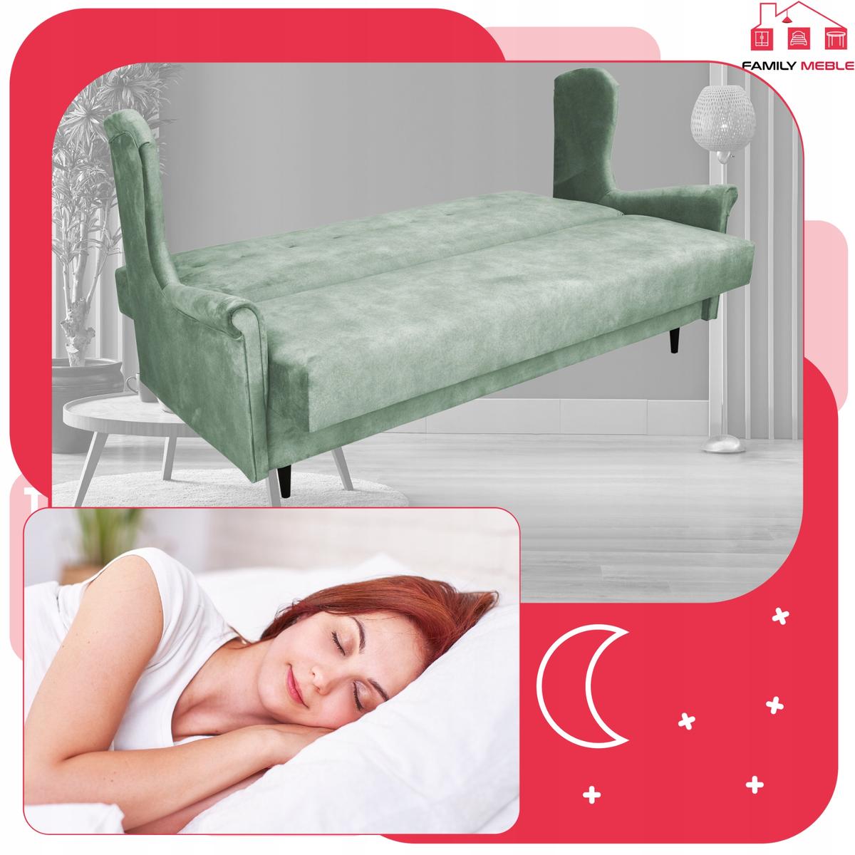 Wersalka sofa uszak kanapa rozkładana Ari pistacja nr. 4