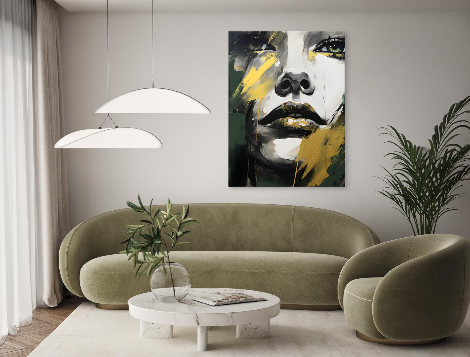 Obraz Canvas Abstrakcja Kobiecy PORTRET Styl Glamour Farba 80x120cm nr. 9