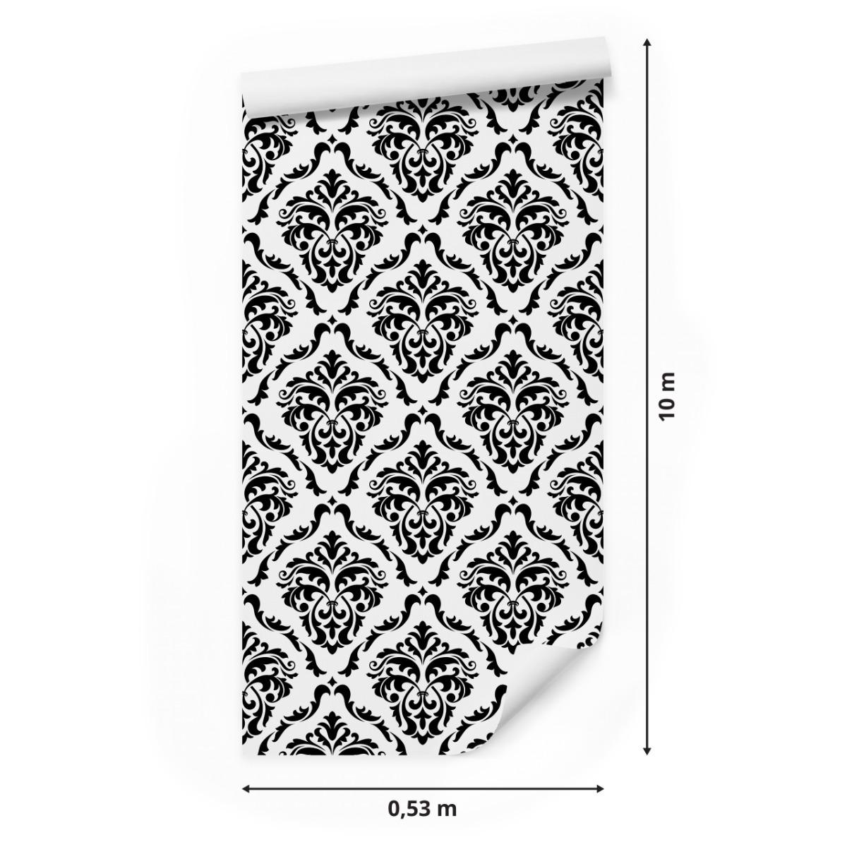 Tapeta Klasyczne Czarno-Białe ORNAMENTY Glamour 53x1000 nr. 2