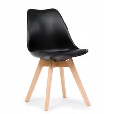 Krzesło skandynawskie z poduszką DUBLIN nowoczesne czarne