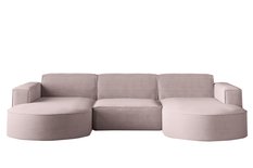 Sofa MODENA STUDIO 299x78x165 cm bez funkcji spania do salonu sztruksowa POSO różowy