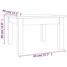 Stolik kawowy 45x45x30 cm z litego drewna sosnowego biały do salonu - Miniaturka zdjęcia nr 7