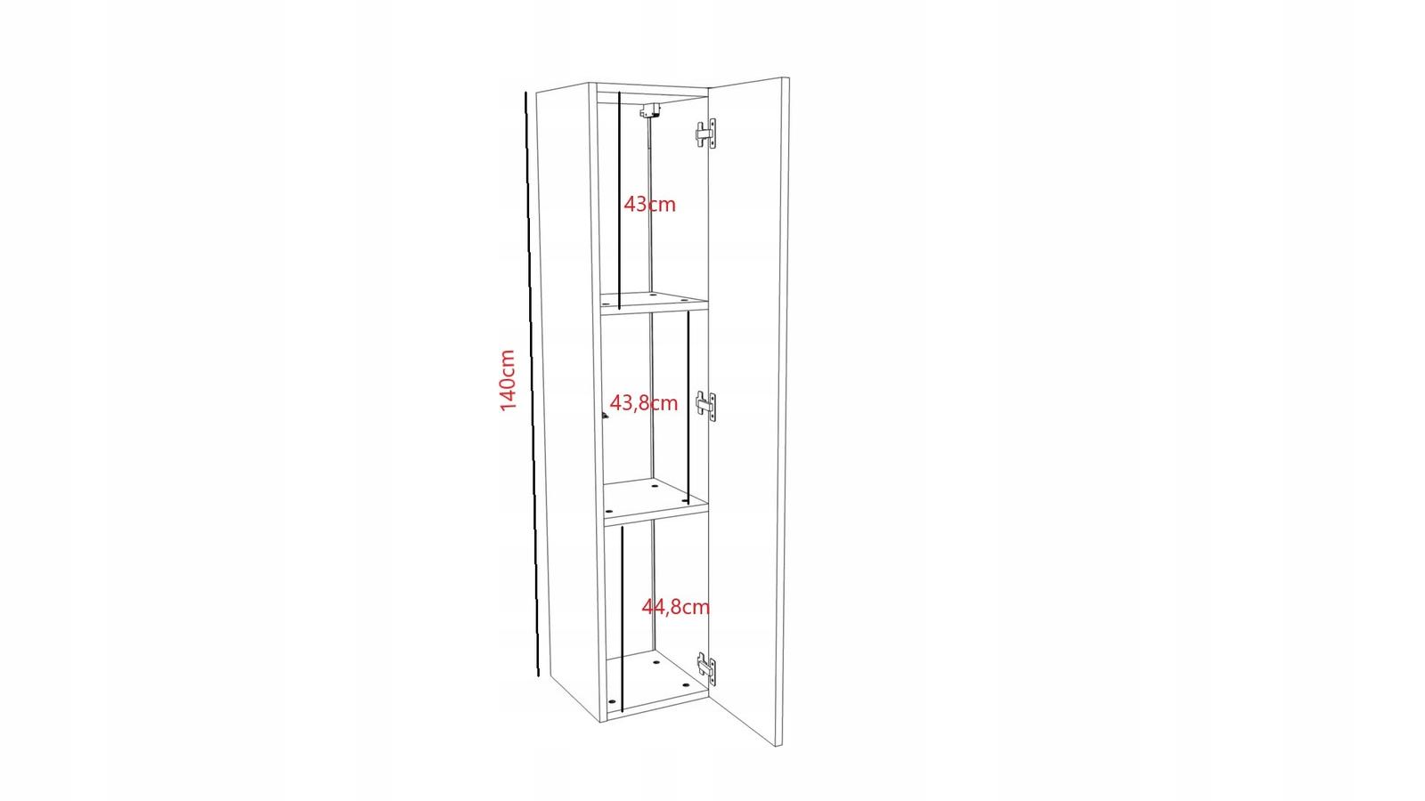 Szafka Pionowa 140 loft Czarny Mat nr. 2