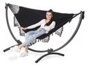 Zestaw stelaż na hamak metalowy malowany proszkowo 220kg + BOHO 2-osobowy czarny nr. 10