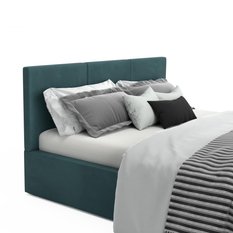 Łóżko tapicerowane do sypialni 180x200x110 cm podwójne z pojemnikiem modne turkusowe - Miniaturka zdjęcia nr 12