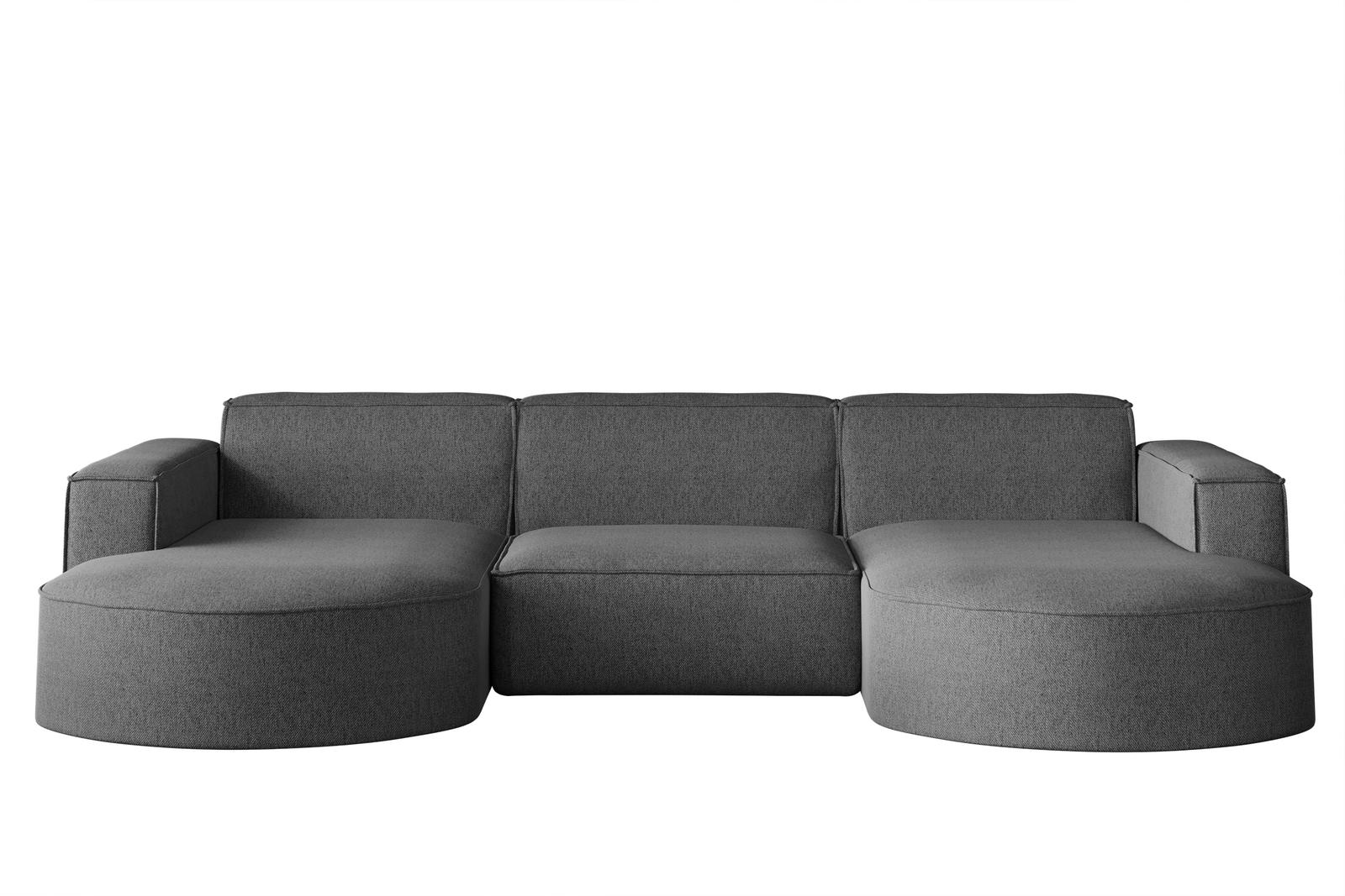 Sofa MODENA STUDIO U 299x78x165 cm bez funcji spania do salonu ciemnoszary