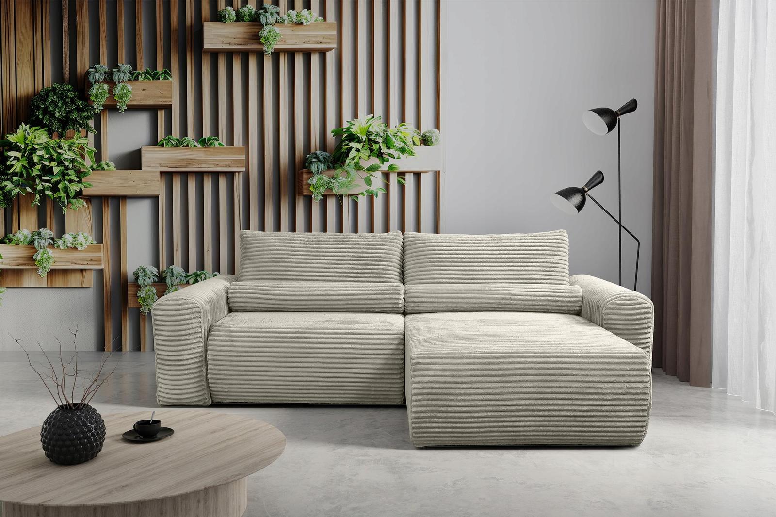 Narożnik z funkcją spania LEO 255x162 cm prawy sprężyny bonell Tilia 56 sztruks pomarańczowy nr. 10