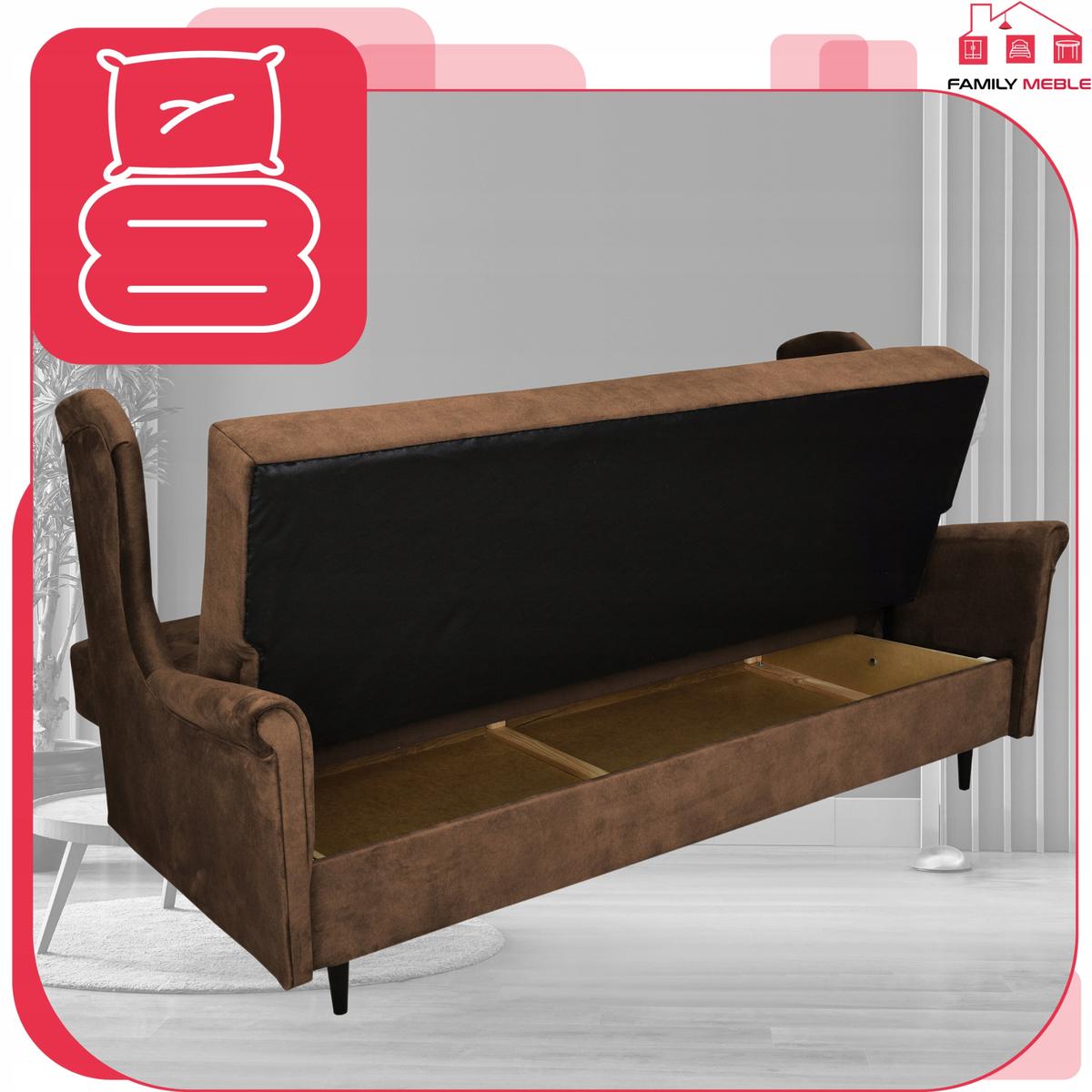 Wersalka sofa uszak kanapa rozkładana Ari c.brąz nr. 3