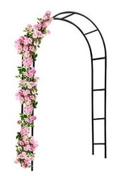 Pergola ogrodowa łuk do róż pnącz kwiaty metalowa 240 cm zielony