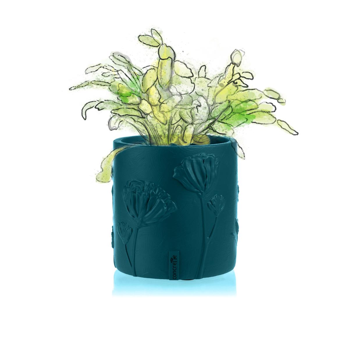 Donica Flower Deco Dark Turquoise Poli 13 cm nr. 5