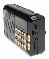 Radio przenośne  12,5 x 8 x 3 cm  z funkcją bluetooth  FM USB ładowany solarnie czarne - Miniaturka zdjęcia nr 2