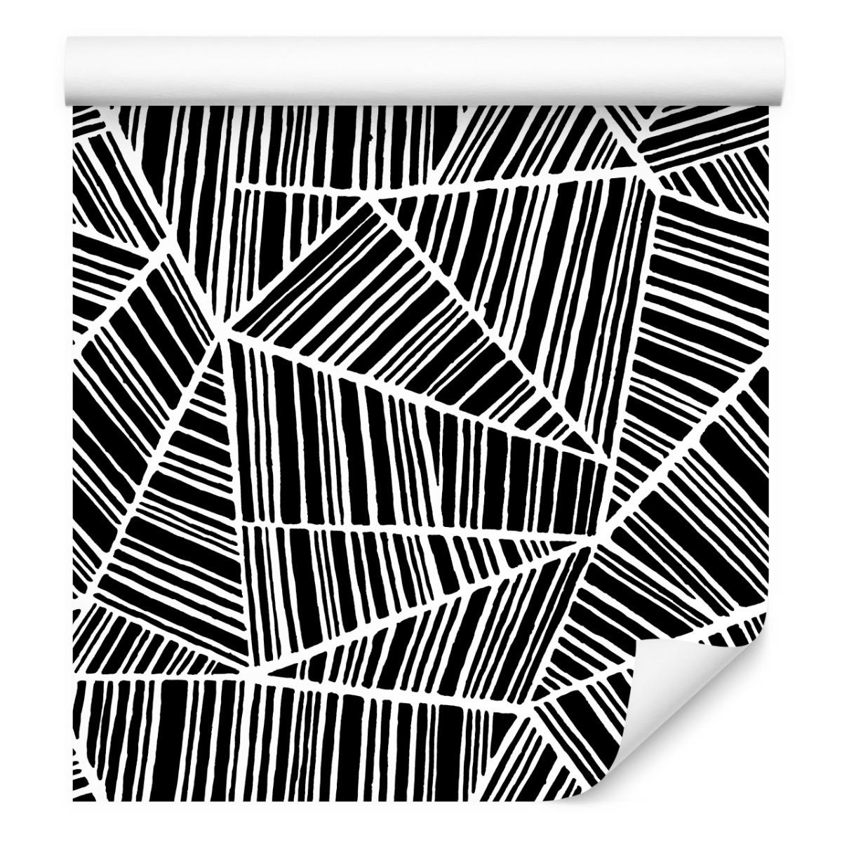 Tapeta W Rolce Czarno-Białe ABSTRAKCYJNE Wzory 3D 53x1000  nr. 6