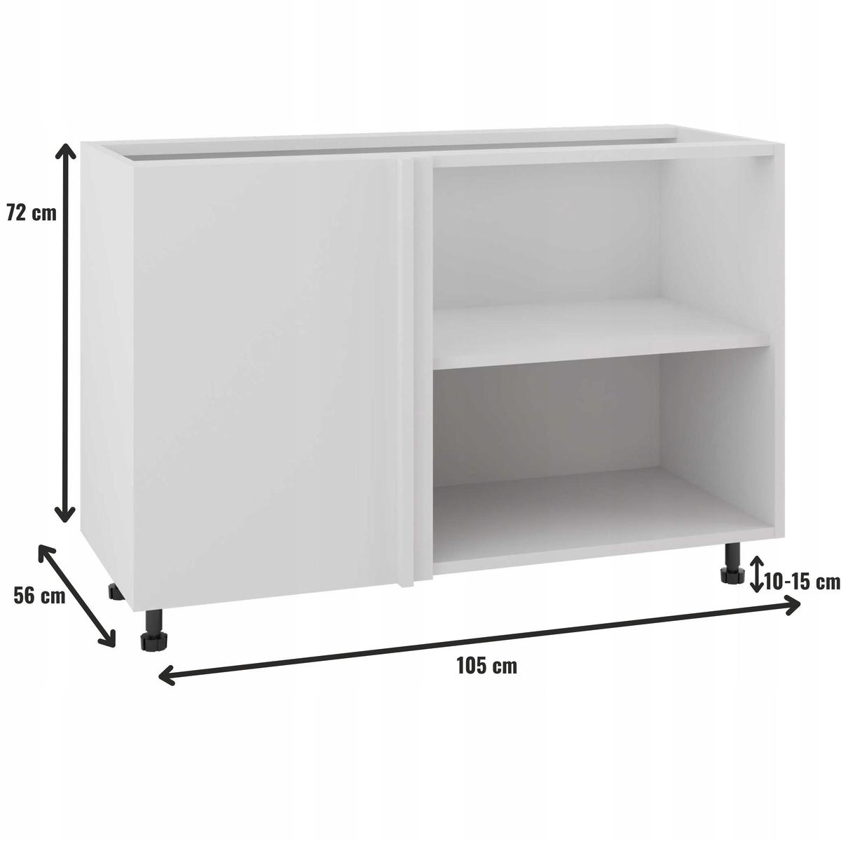 Korpus szafka kuchenna dolna 56x82x120 cm narożna z akcesoriami biały do kuchni nr. 2