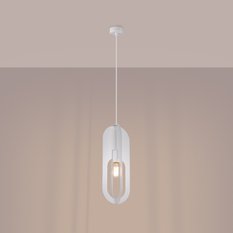 Lampa wisząca NICUS 1 biała 140x11x11cm nowoczesna E27 do salonu - Miniaturka zdjęcia nr 3