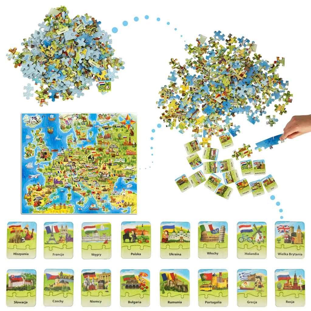 CASTORLAND Puzzle edukacyjne układanka Mapa Europy 212 elementów 7+ nr. 5