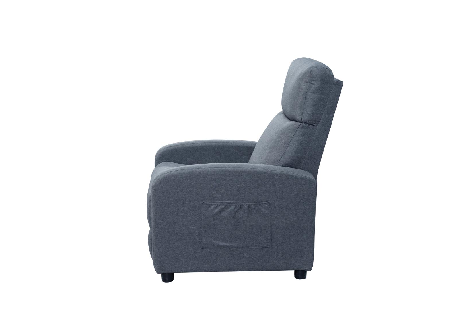 Fotel dla seniora VELLO jasnoszary 64x89-156 cm x98 cm rozkładany fotel TV z funkcją spania komfortowy do salonu i pokoju nr. 7