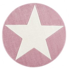 Dywan dziecięcy okrągły Big Star Round Pink 133 cm do pokoju dziecięcego różowy z gwiazdą - Miniaturka zdjęcia nr 3